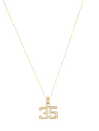 Necklace 14K Number '35' Pendant Necklace