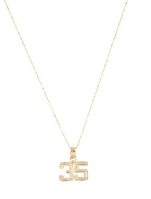 Necklace 14K Number '35' Pendant Necklace