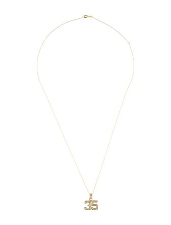 Necklace 14K Number '35' Pendant Necklace