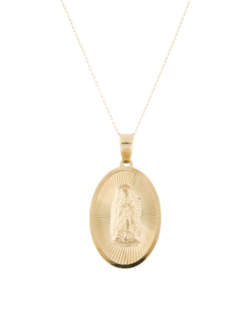 Necklace 14K Mother Mary Pendant Necklace