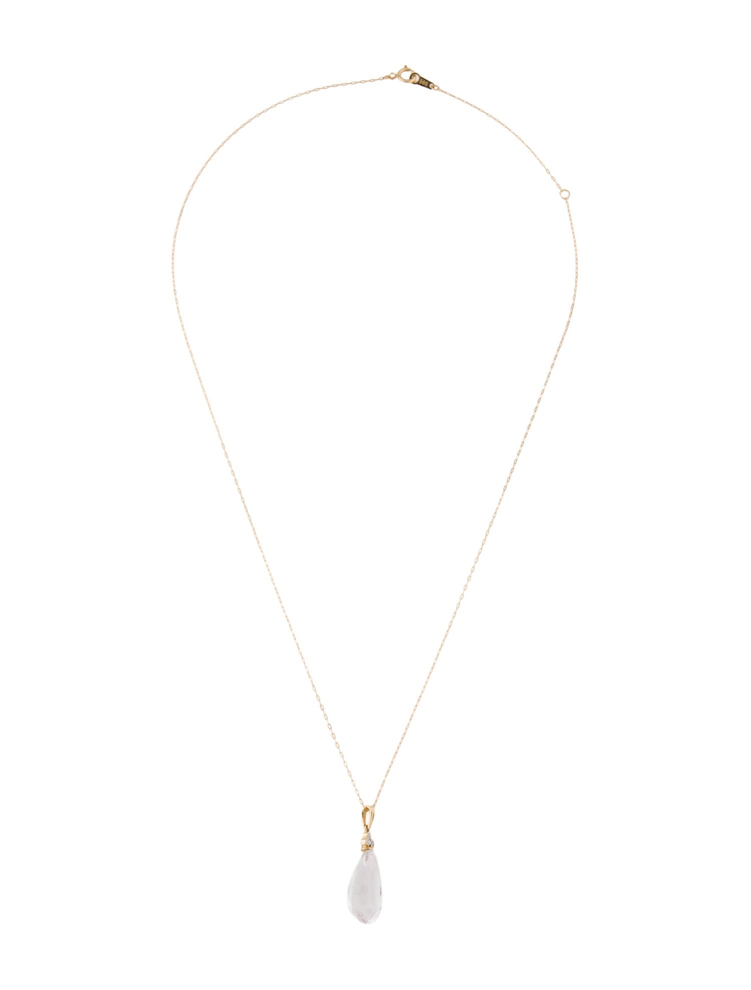 Necklace 14K Kunzite & Diamond Pendant