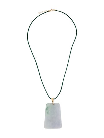 Necklace 14K Carved Jadeite Dragon Pendant Necklace