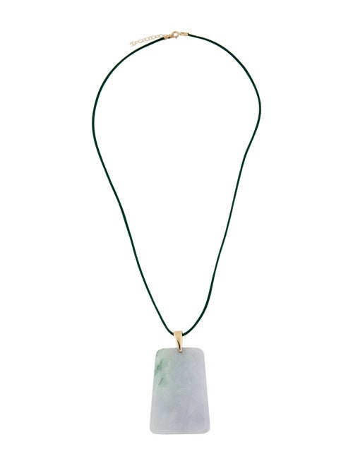 Necklace 14K Carved Jadeite Dragon Pendant Necklace