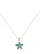 Necklace 14K Emerald Flower Pendant Necklace