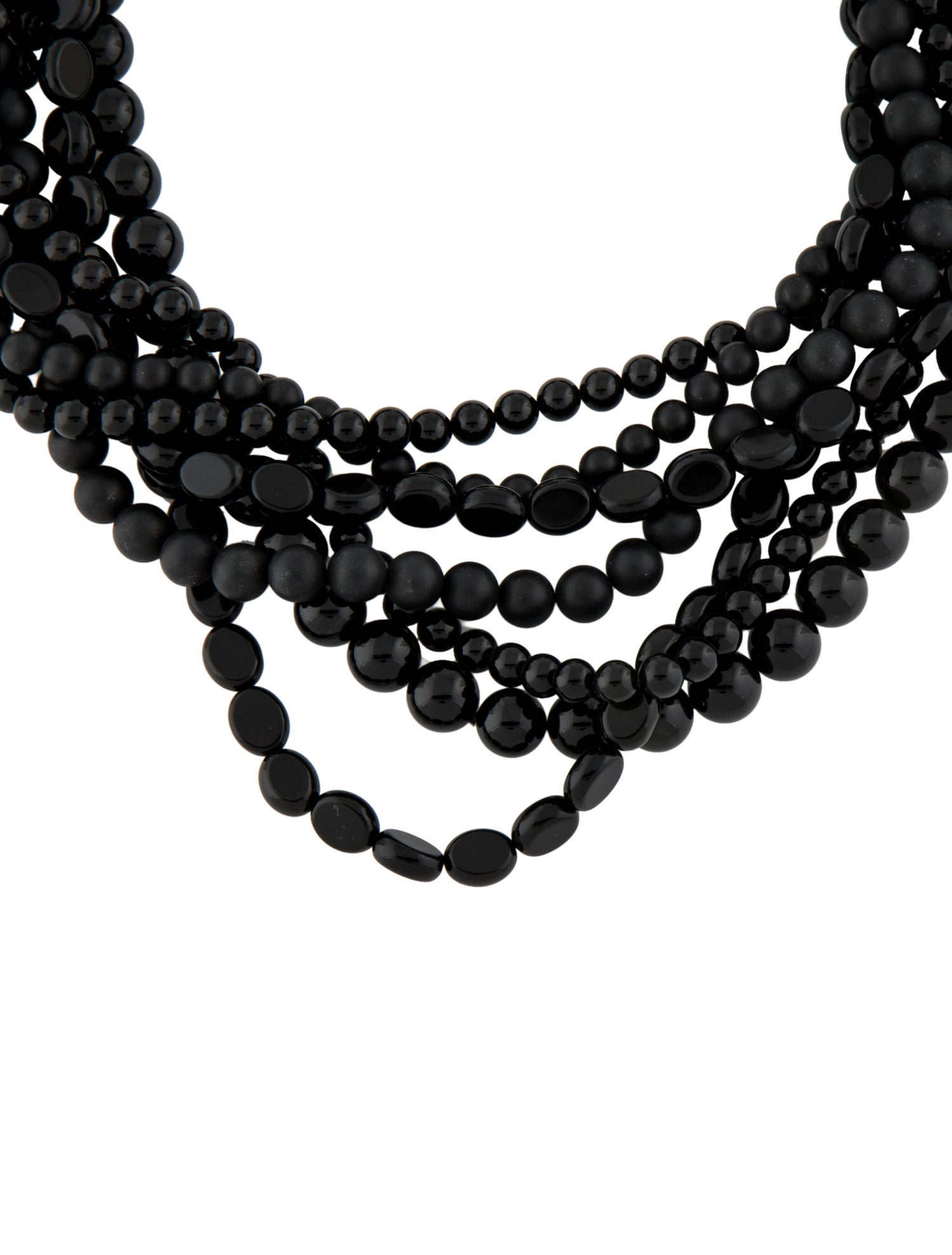 Necklace 14K Onyx Multistrand Beaded
