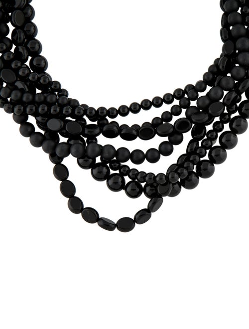 Necklace 14K Onyx Multistrand Beaded Necklace