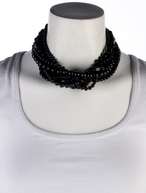 Necklace 14K Onyx Multistrand Beaded Necklace