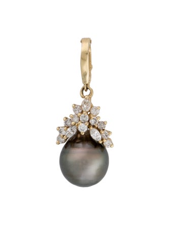 Necklace 14K Pearl & Diamond Drop Enhancer Pendant