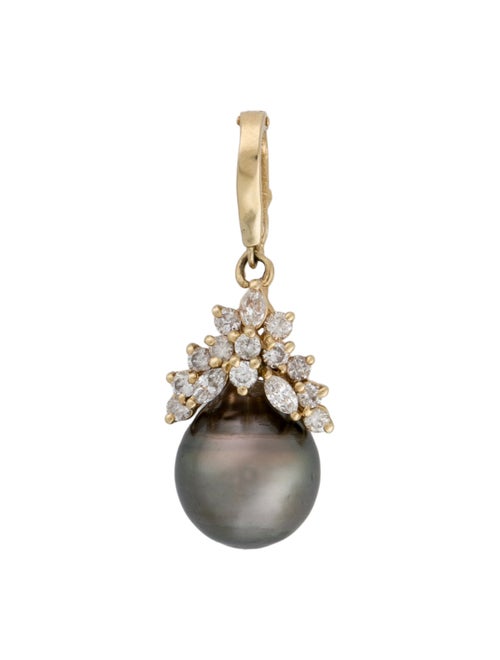 Necklace 14K Pearl & Diamond Drop Enhancer Pendant