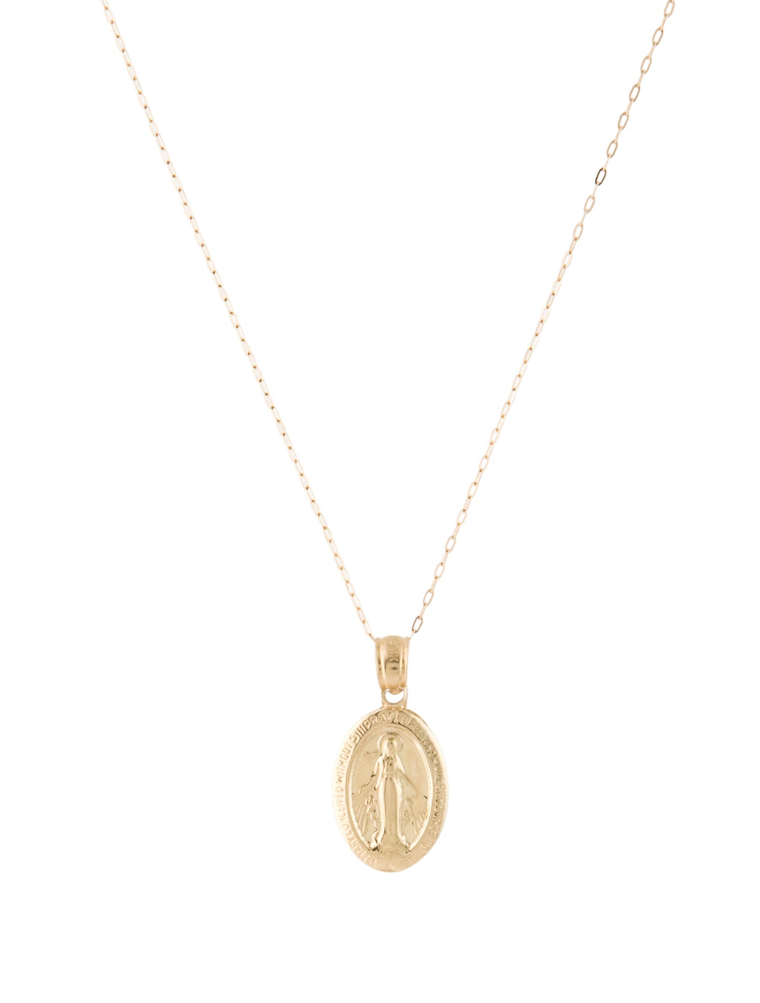 Necklace 14K Mother Mary Pendant