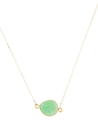 Necklace 18K Chrysoprase Pendant Necklace