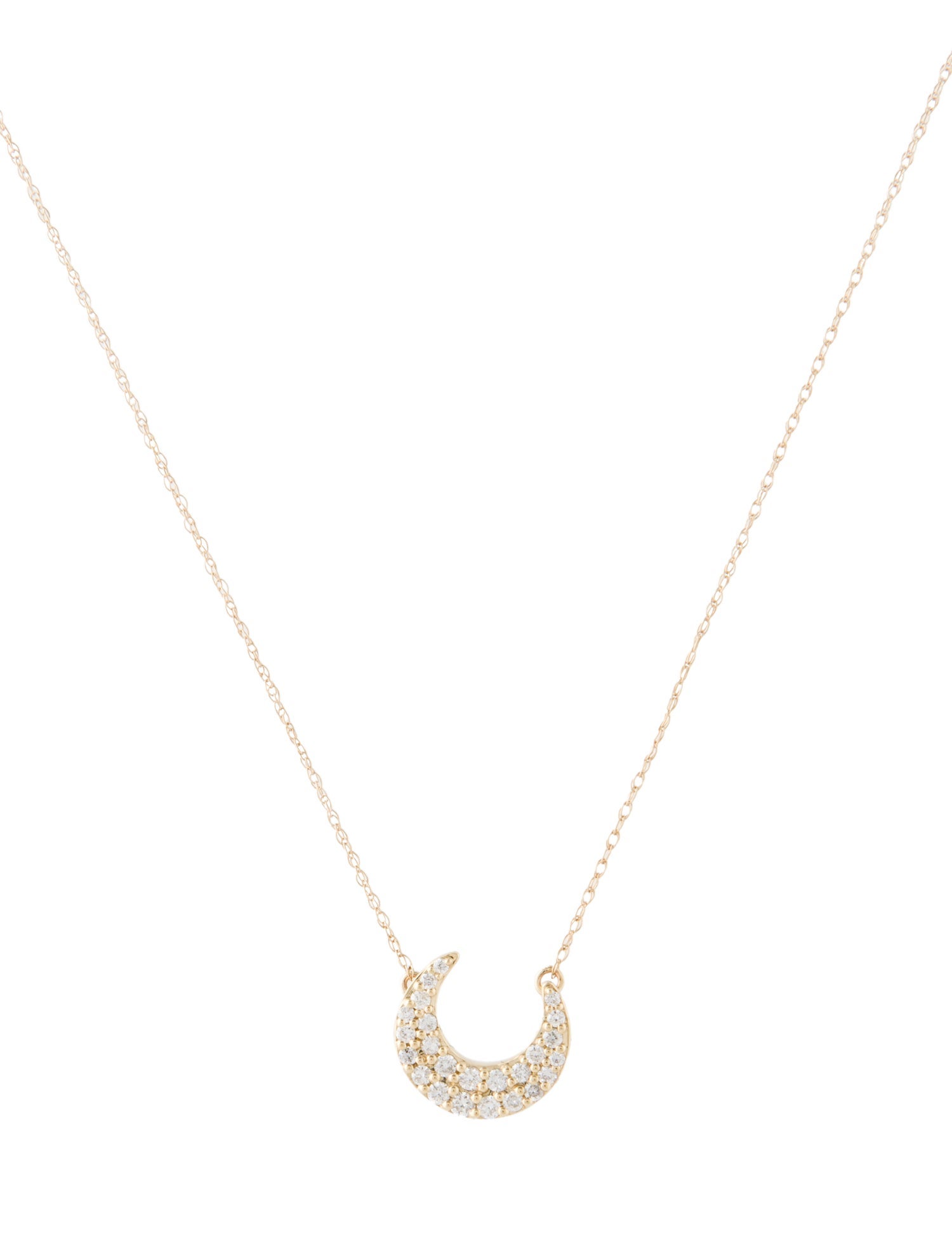 Necklace 10K Diamond Crescent Pendant