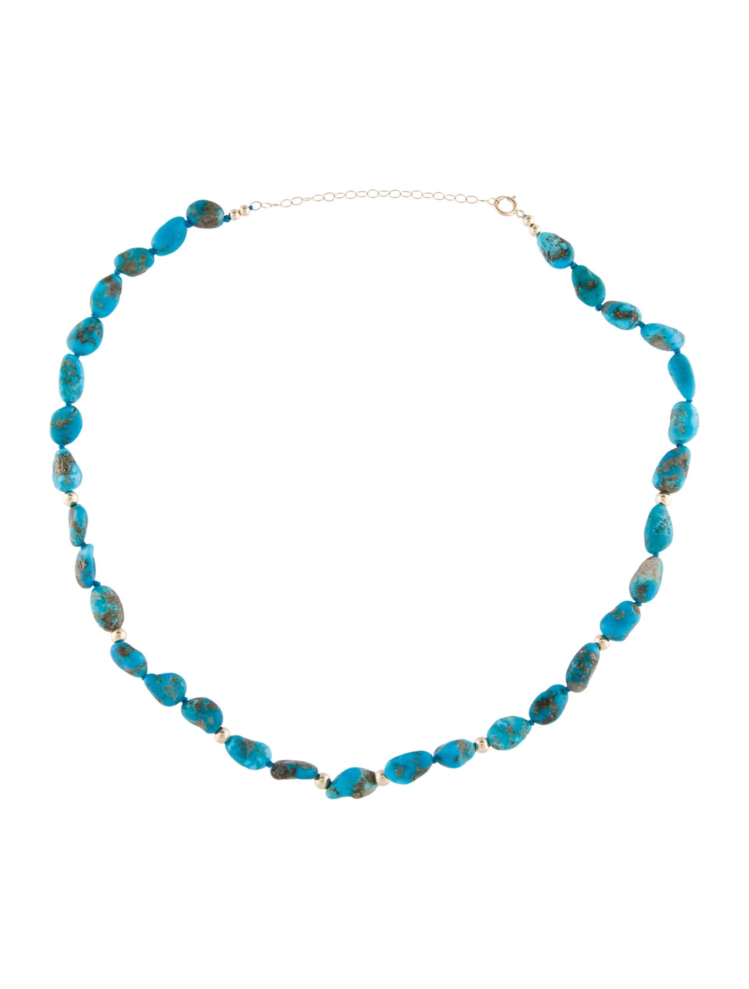 Necklace 14K Turquoise Bead Strand Necklace