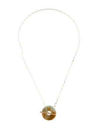 Necklace 14K Jadeite Toggle Chain Necklace