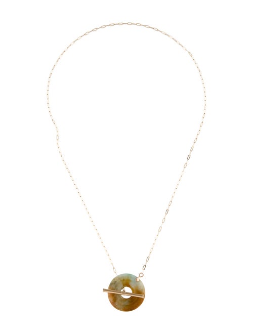 Necklace 14K Jadeite Toggle Chain Necklace