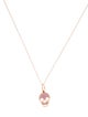 Necklace 14K Pink Sapphire Pavé Skull Pendant Necklace