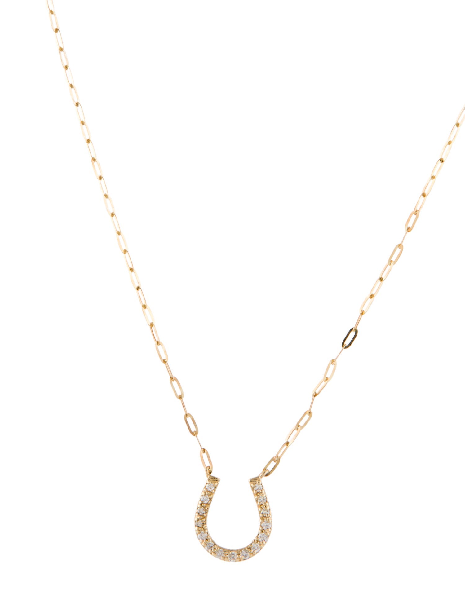 Necklace 14K Diamond Horseshoe Pendant