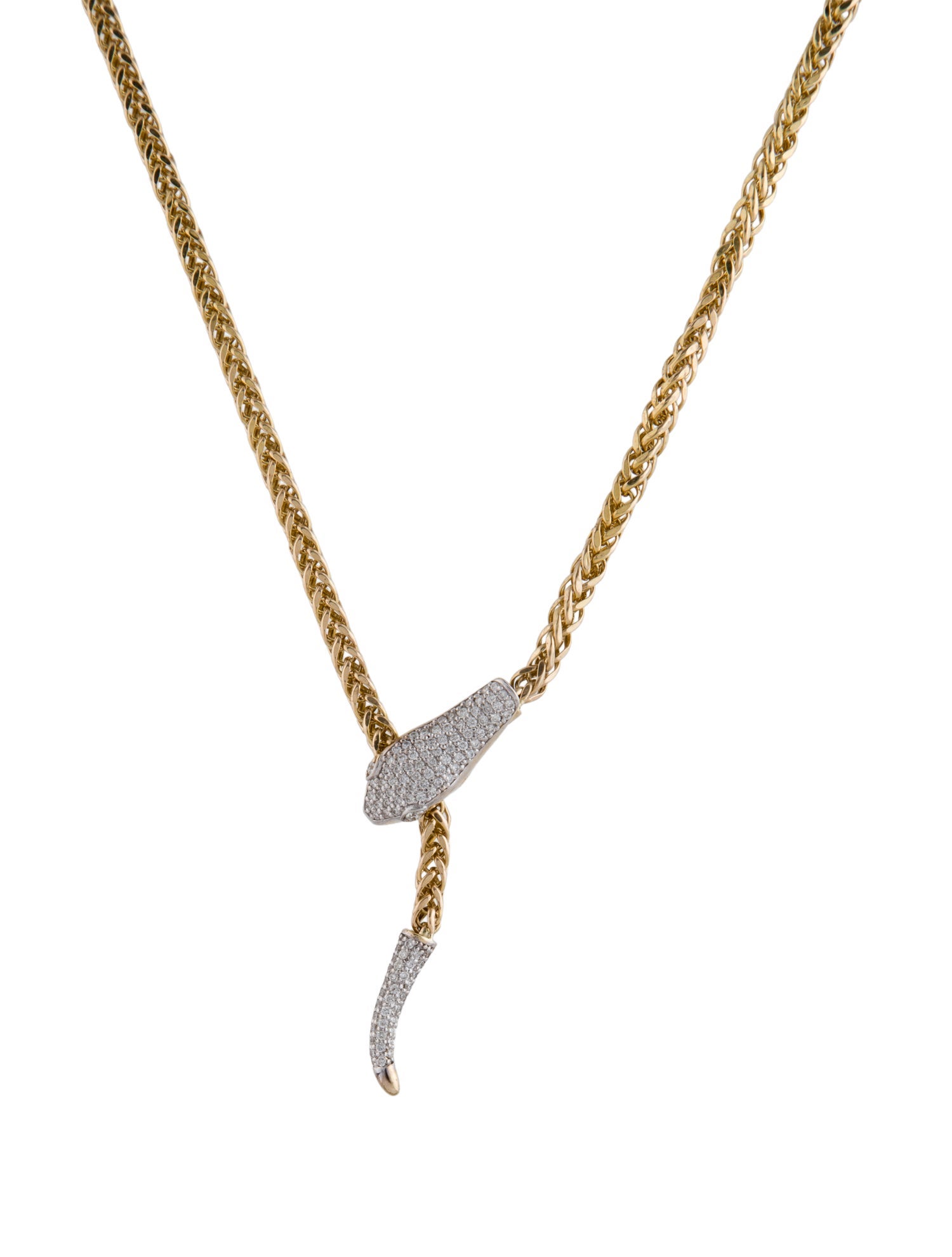 Necklace 14K Diamond Snake Lariat