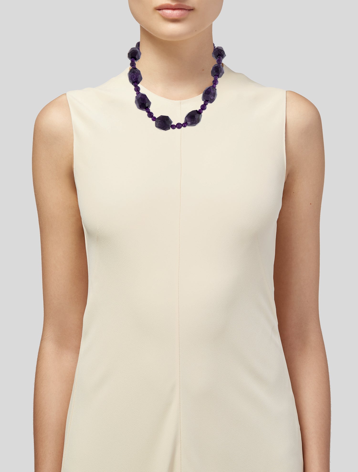 Necklace 14K Amethyst Bead Strand