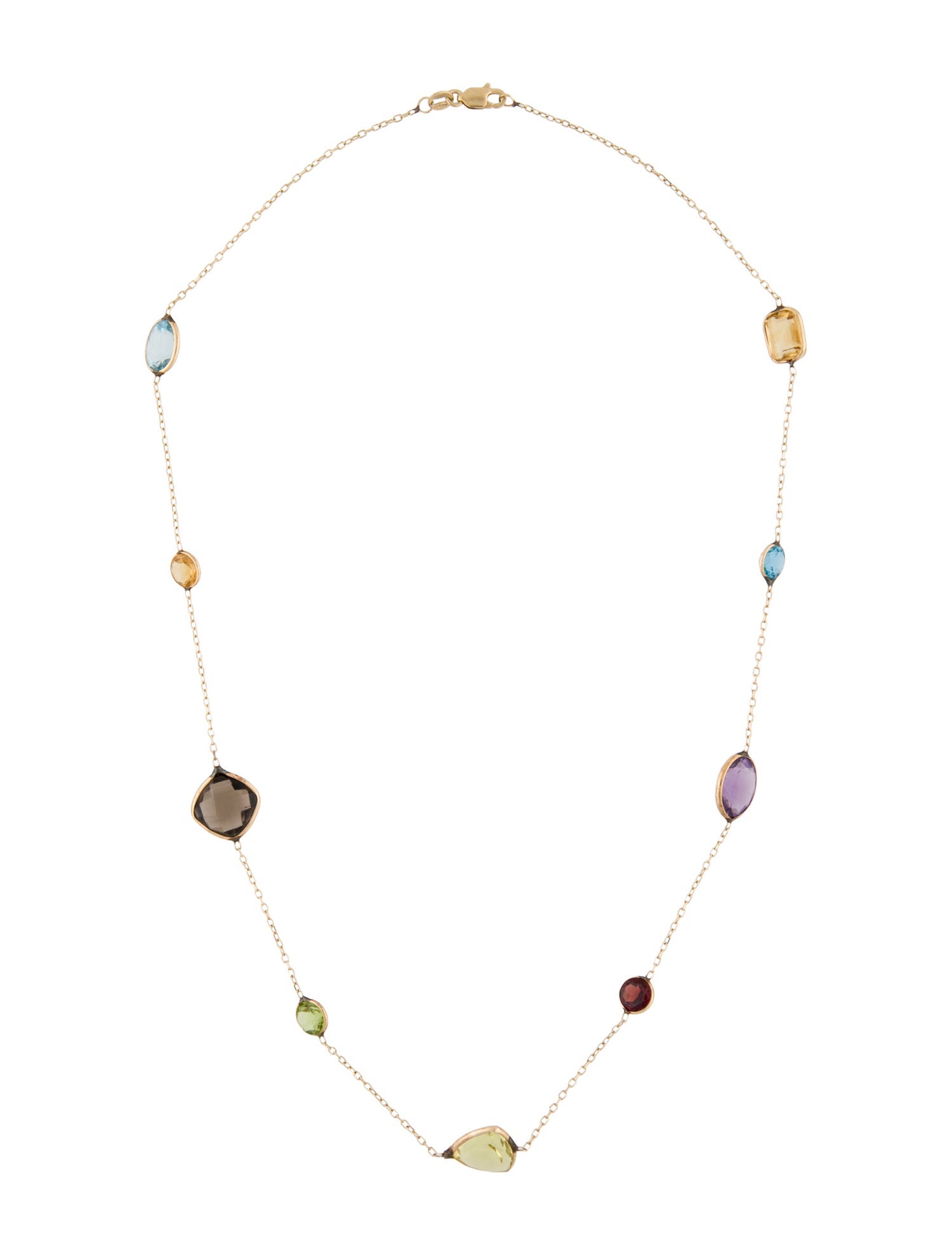 Necklace 14K Multistone Station