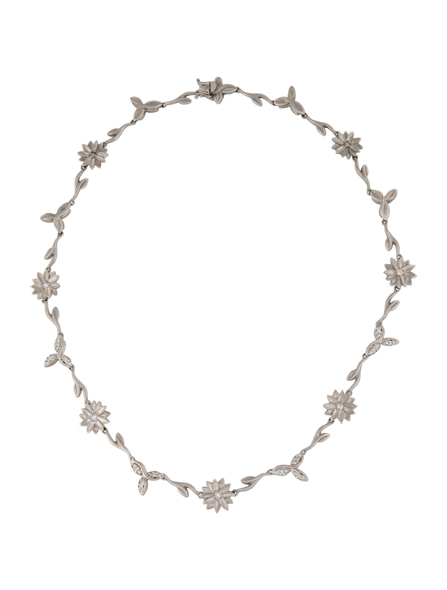 Necklace 14K Diamond Flower Station