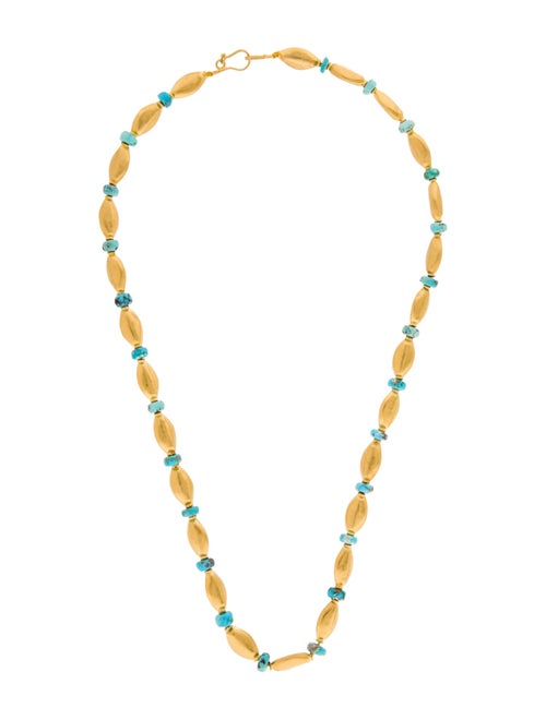Necklace 18K Turquoise Station Bead Necklace