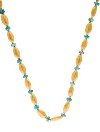 Necklace 18K Turquoise Station Bead Necklace