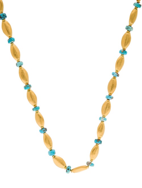 Necklace 18K Turquoise Station Bead Necklace
