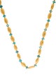 Necklace 18K Turquoise Station Bead Necklace
