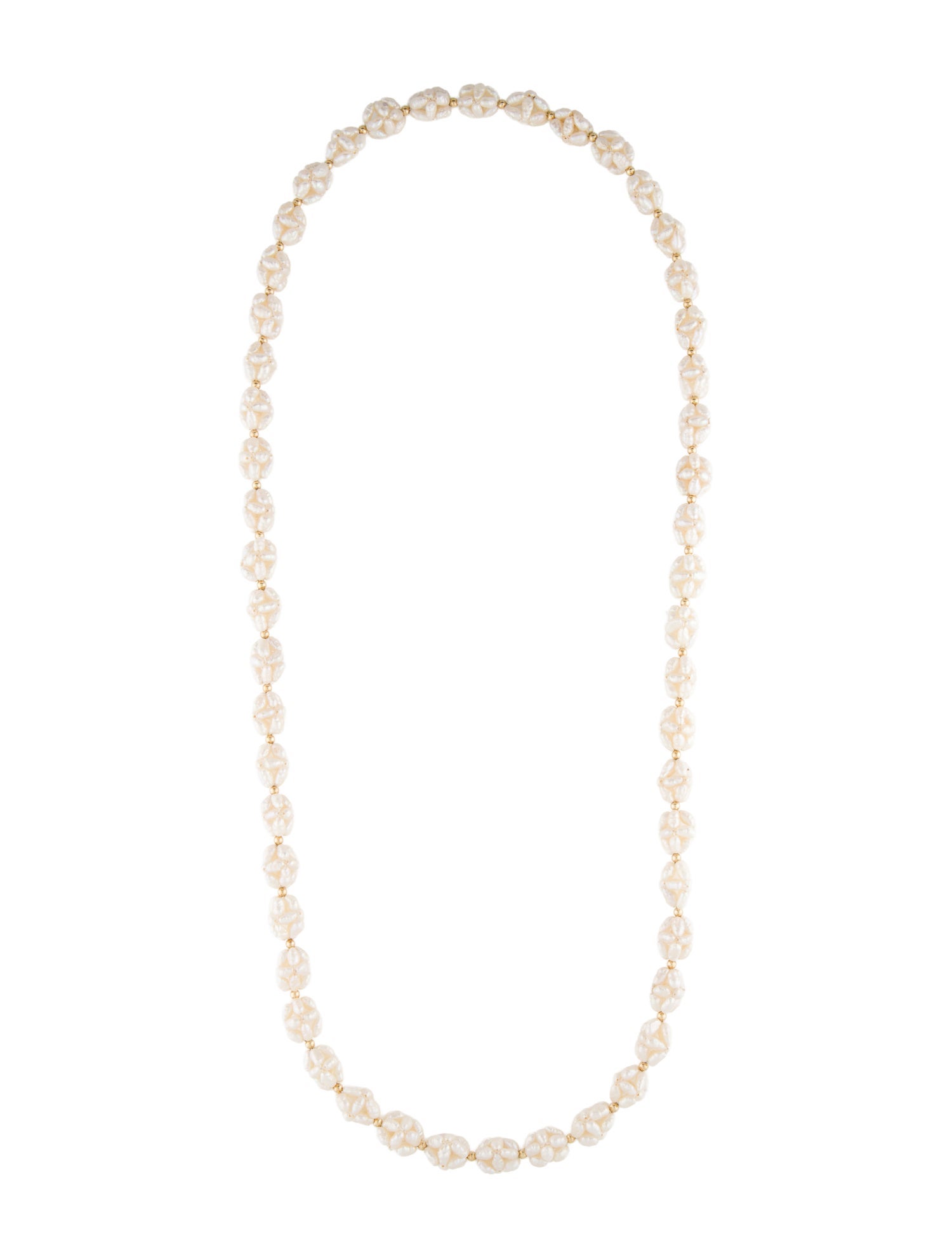 Necklace 14K Pearl Woven Bead