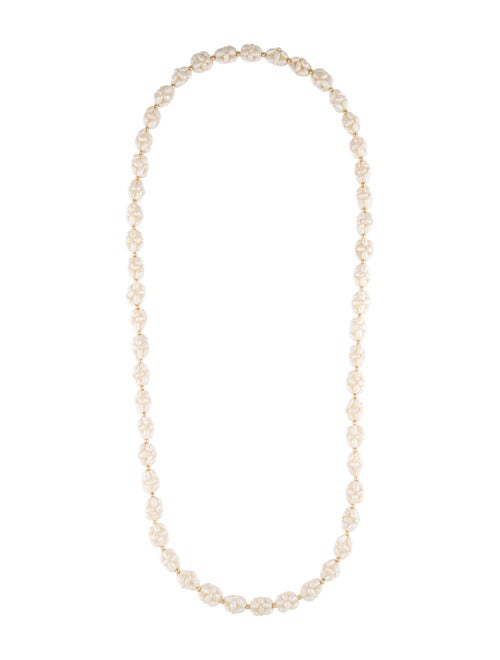 Necklace 14K Pearl Woven Bead Necklace