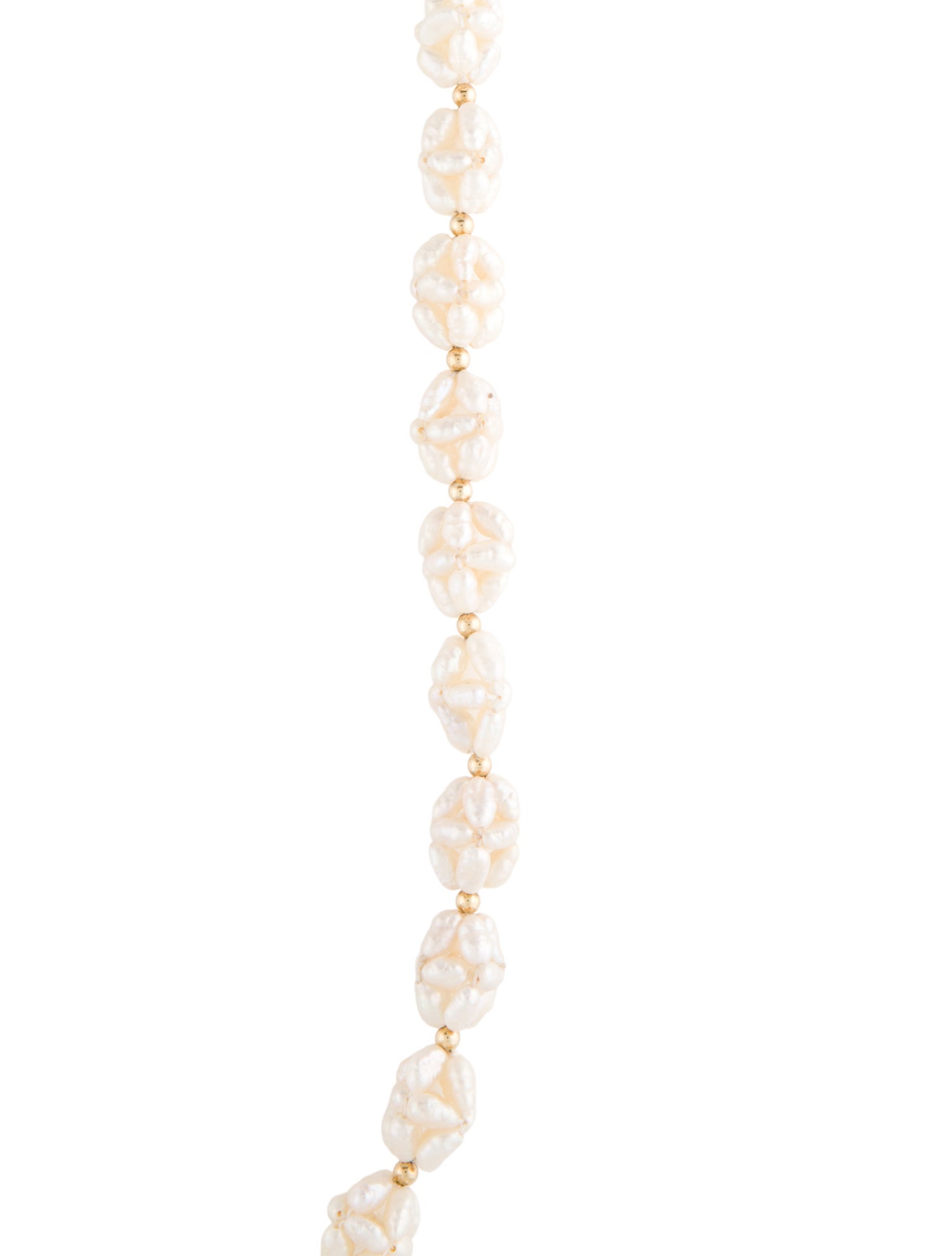 Necklace 14K Pearl Woven Bead