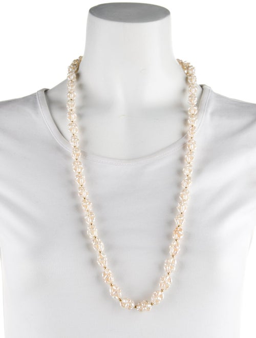 Necklace 14K Pearl Woven Bead Necklace