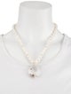 Necklace 14K Pearl Strand & Quartz Phoenix Pendant Necklace