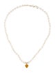Necklace 14K Pearl & Citrine Pendant Necklace