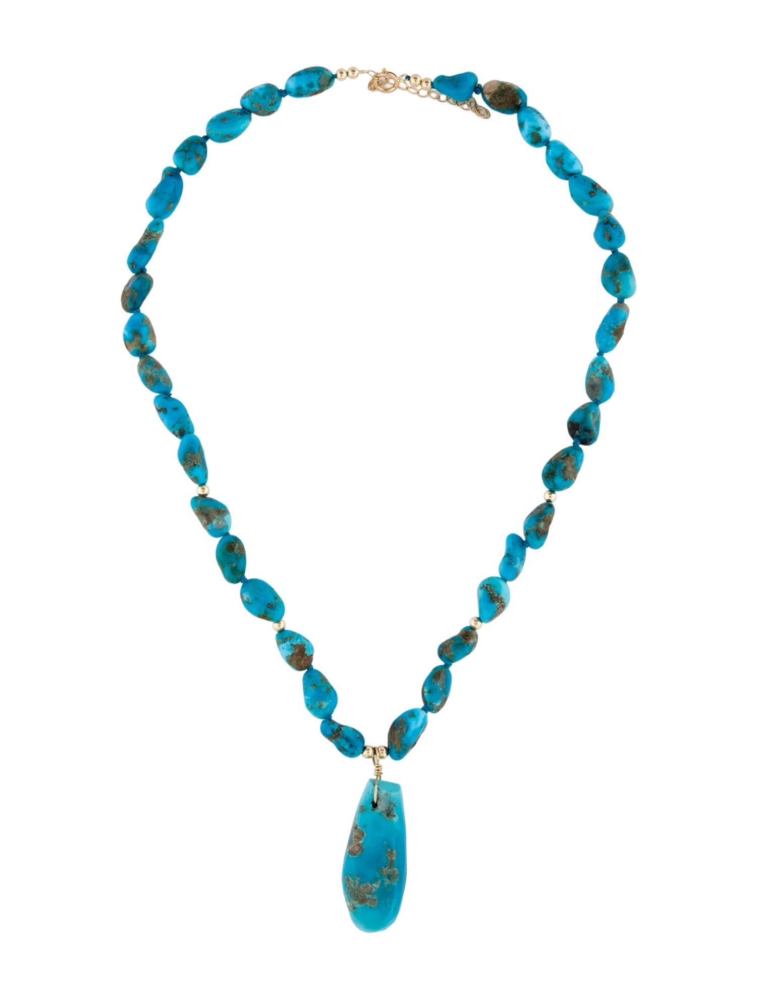 Necklace 14K Turquoise Bead Pendant