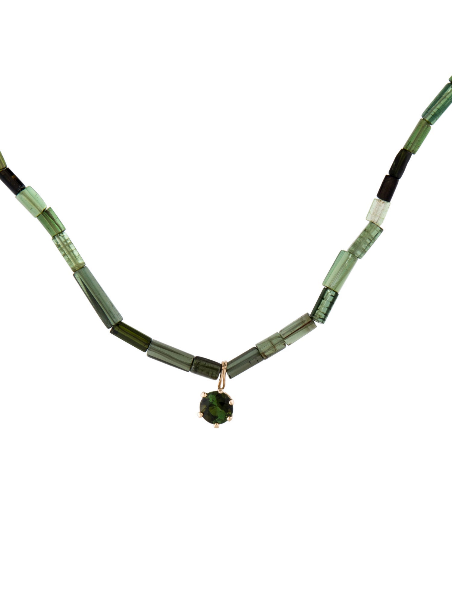 Necklace 14K Tourmaline Bead Pendant