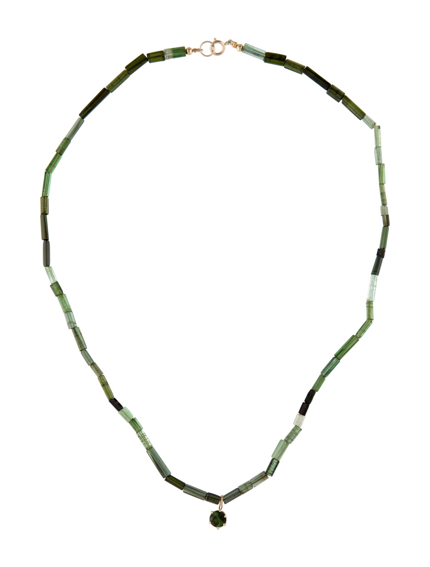 Necklace 14K Tourmaline Bead Pendant
