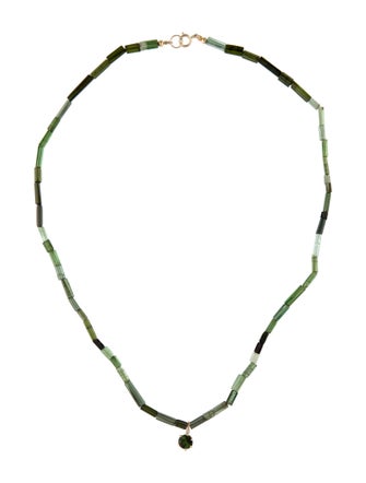 Necklace 14K Tourmaline Bead Pendant Necklace