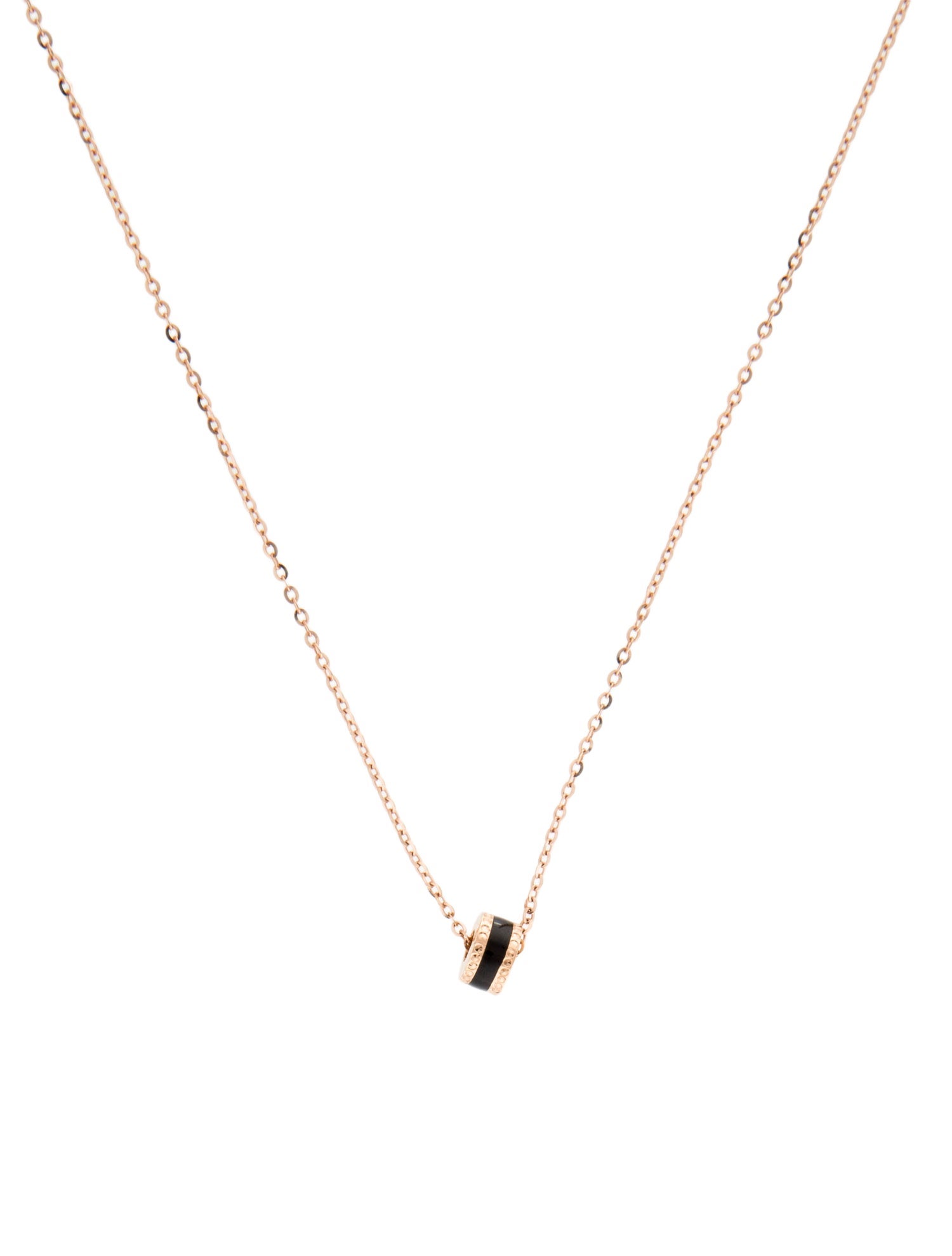 Necklace 18K Enamel Roll Pendant