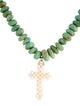 Necklace 14K Pearl & Turquoise Cross Pendant Necklace