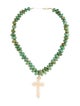 Necklace 14K Pearl & Turquoise Cross Pendant Necklace