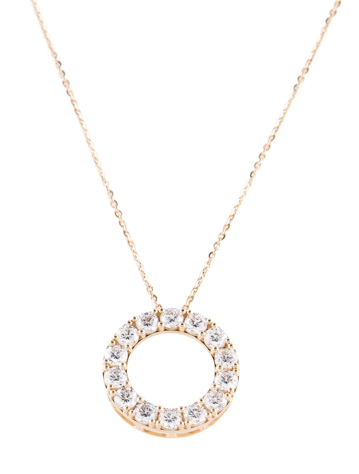 Necklace 14K 4.26ctw Lab-Grown Diamond Circle Pendant