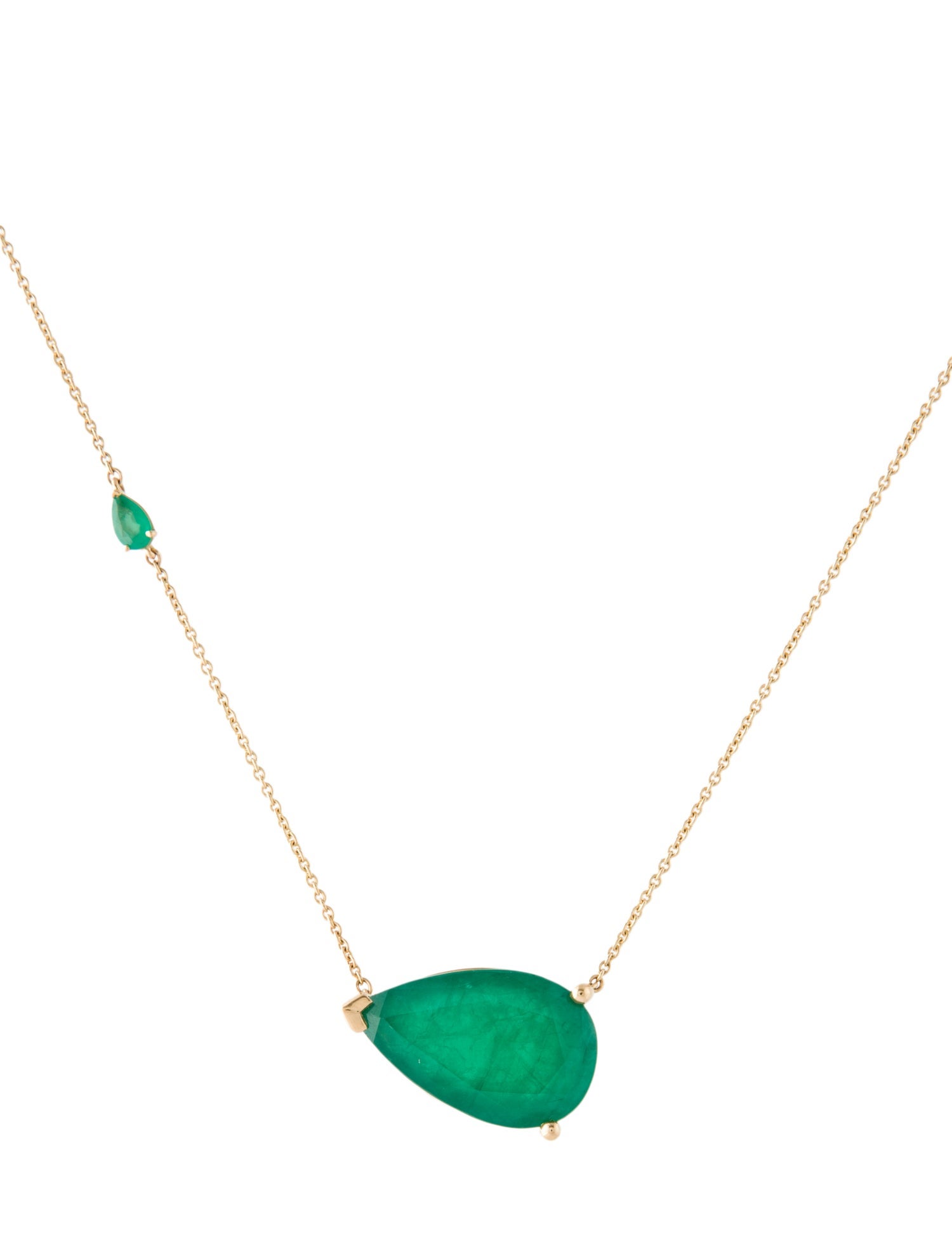 Necklace 18K 7.30ctw Emerald Pendant