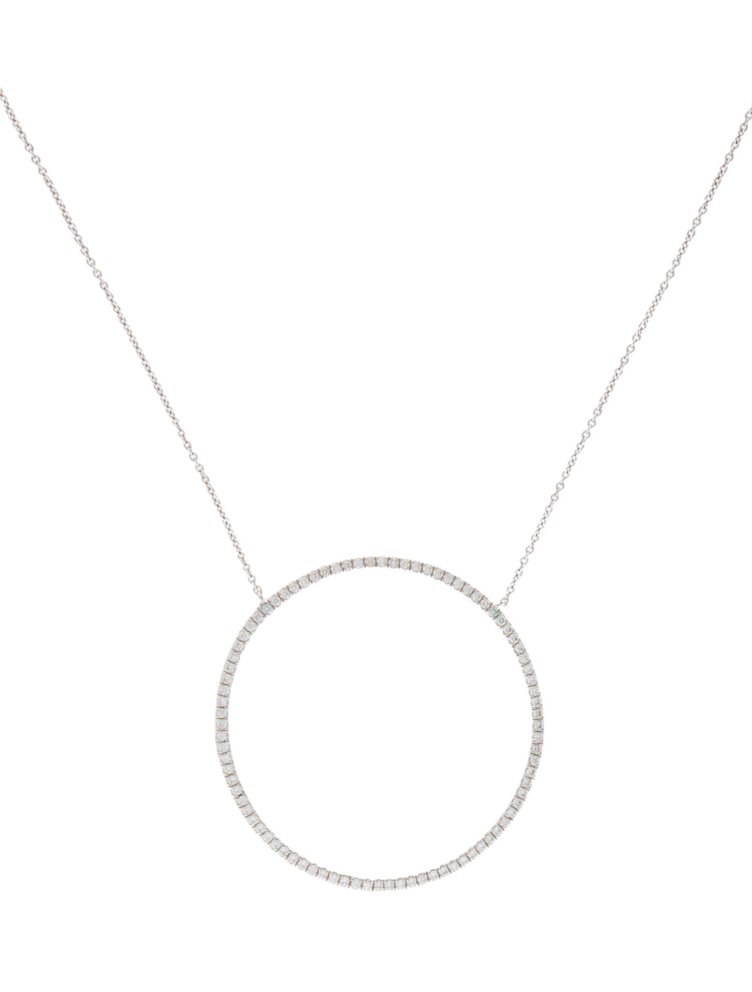 Necklace 18K Diamond Circle Pendant