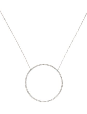 Necklace 18K Diamond Circle Pendant Necklace