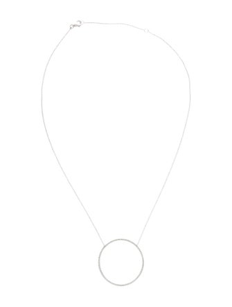 Necklace 18K Diamond Circle Pendant Necklace