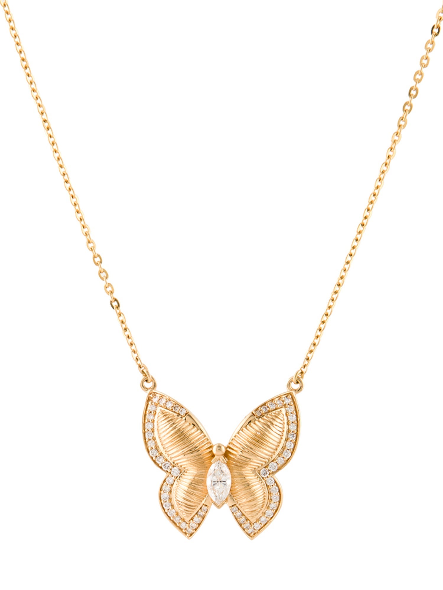 Necklace 18K Diamond Butterfly Pendant