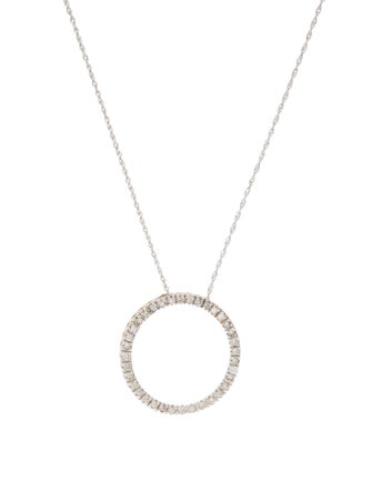 Necklace 14K Diamond Pavé Open Circle Pendant Necklace