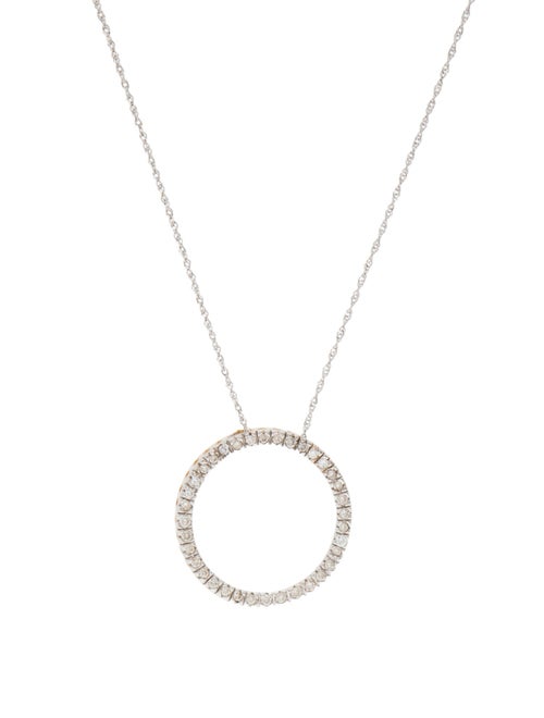Necklace 14K Diamond Pavé Open Circle Pendant Necklace